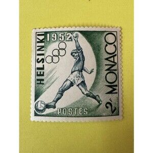 1952 Monaco Stamp Sc# 296 Helsinki Olympics Soccer Futbol